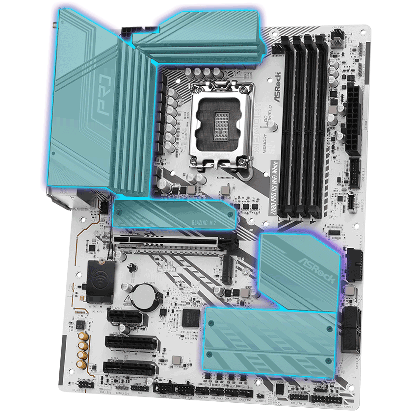 ASRock Z890 Pro RS WiFi White LGA 1851 ATX Motherboard - Newegg.com